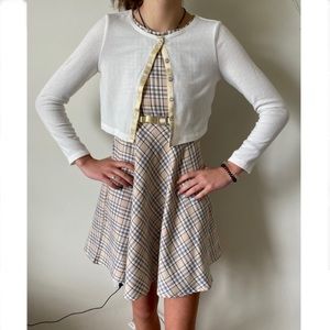 Sweet Heart Rose girls 14 cream color burberry formal dress with bolero